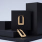 Aura Geometric Rectangle Hoop Earrings