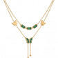 Butterfly Double Necklace (Green)