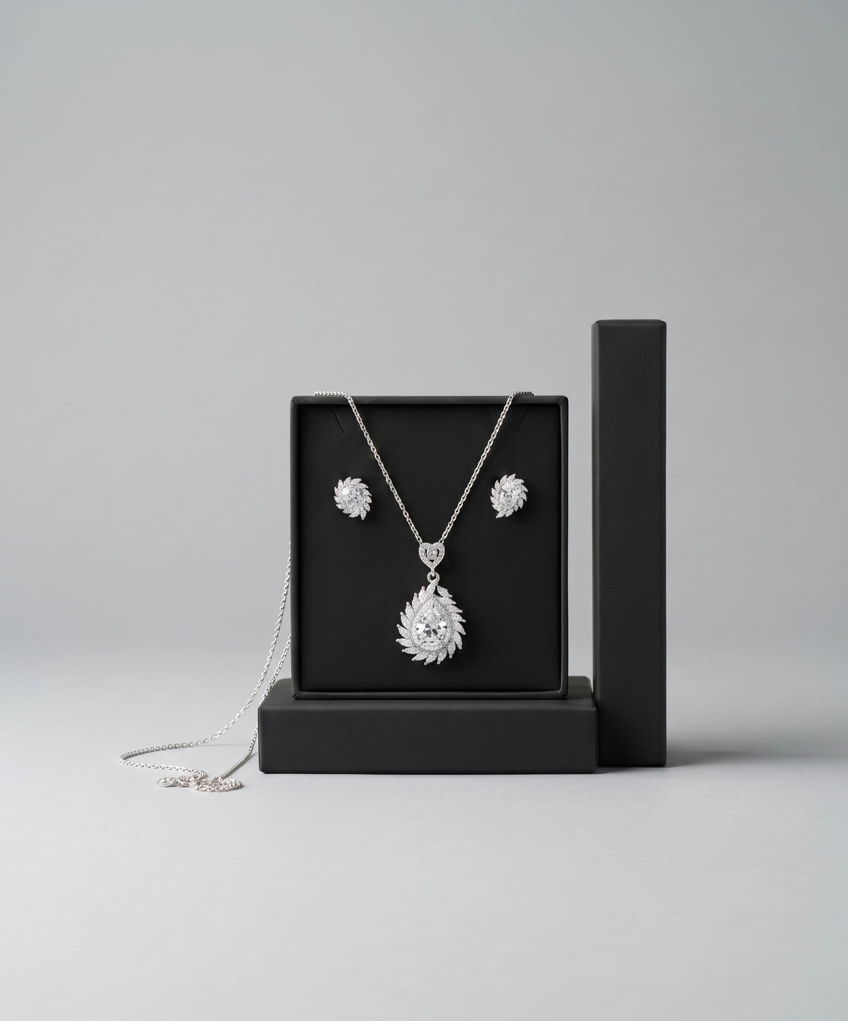 Crystal Pendant & Earrings Set