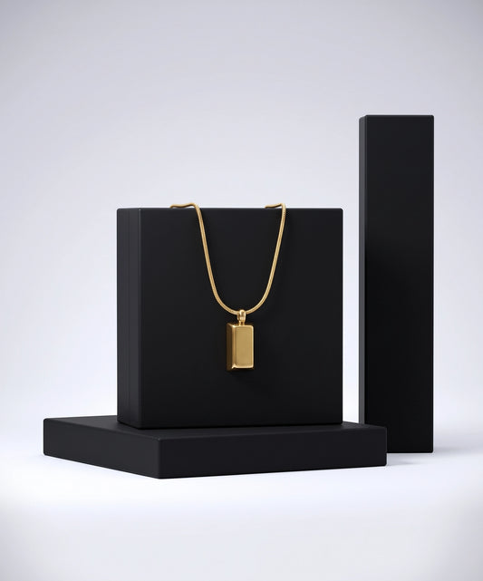 Gold Bar Pendant Necklace