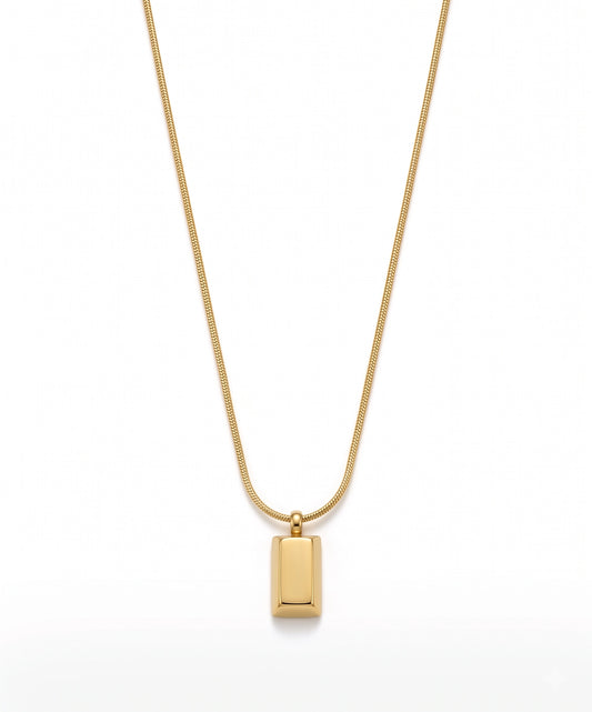 Gold Bar Pendant Necklace