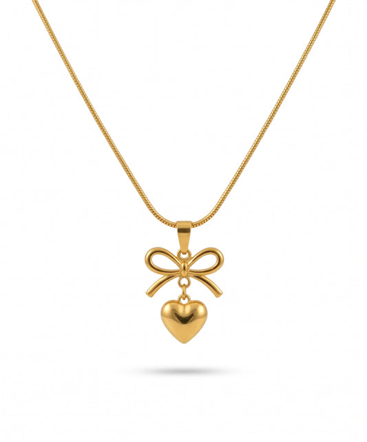 Heart & Bow Necklace