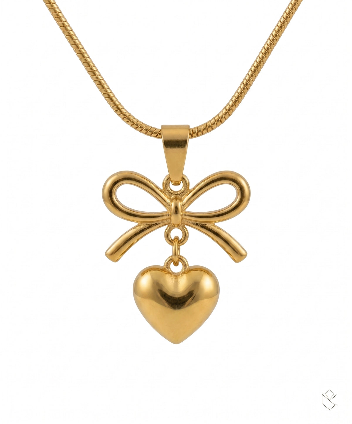 Heart & Bow Necklace