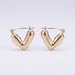 Korean V-Shape Puffy Heart Hoops