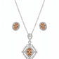 Royal Champagne Peach Oval Locket & Tops Set