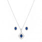 Royal Sapphire Blue Filigree Locket & Tops Set