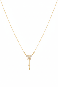 Butterfly zircon necklace featuring a delicate butterfly design with sparkling zircon stones.