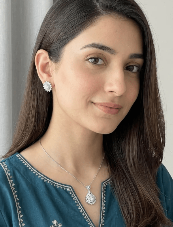 Crystal Pendant & Earrings Set