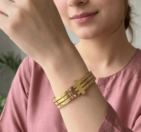 Cartier-Inspired Luxury Handcuff Bracelet