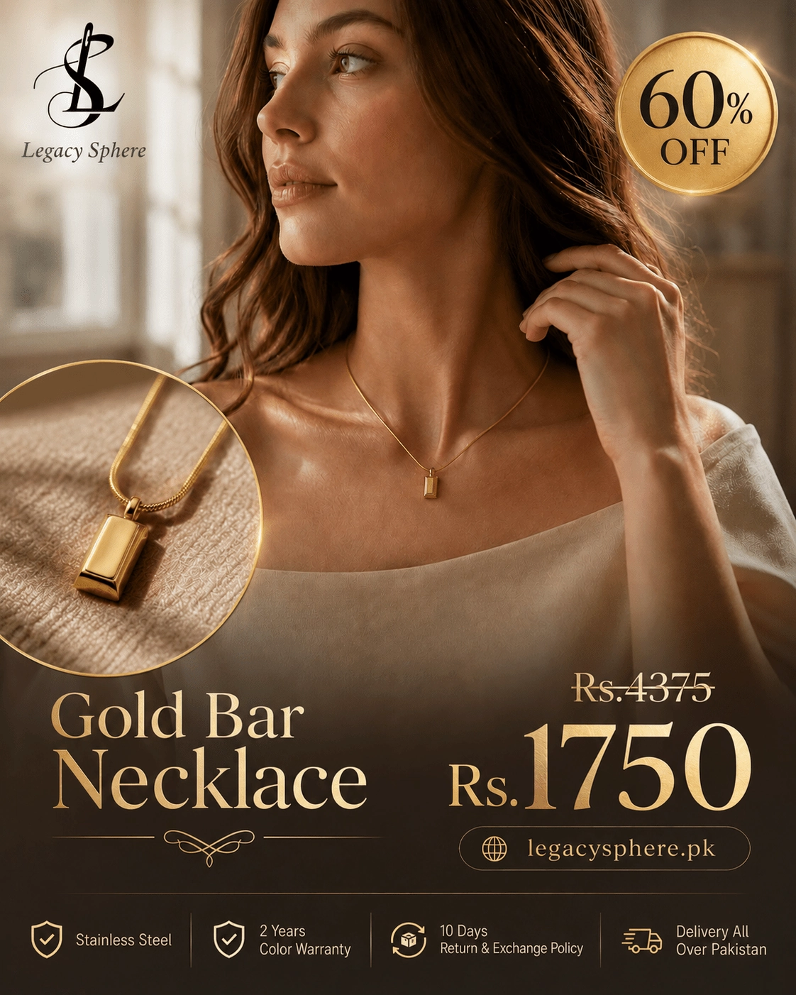 Gold Bar Pendant Necklace Gold Bar Pendant Necklace