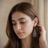 Zaria Drop Earrings oxidized silver ethnic drop earrings