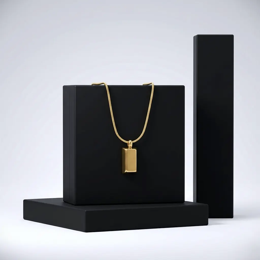 Gold Bar Pendant Necklace