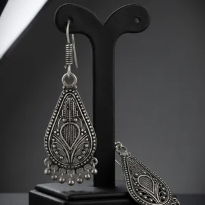 Zaria Drop Earrings oxidized silver ethnic drop earrings